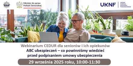 Webinarium dla seniorów: „ABC ubezpieczeń” – zgłoszenia do 29 września