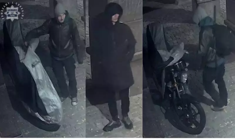 Kradzież motocykla w Tychach – policja publikuje wizerunki podejrzanych