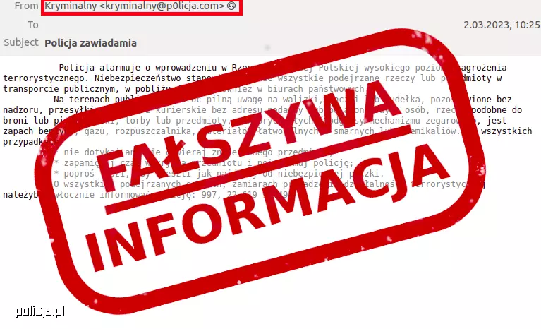 Uwaga na fałszywe informacje od "policji"! Policjanci apelują o ostrożność!
