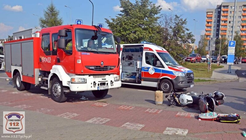 Wypadek z udziałem motocyklisty. Policja apeluje o ostrożność!